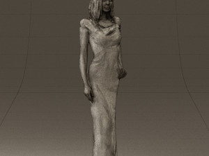 woman in long red dress 0535 3d print ready 3D 프린트 모델