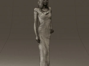 woman in long red dress 0535 3d print ready 3D Print Model