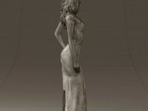 woman in long red dress 0535 3d print ready 3D Print Model