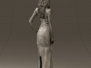 woman in long red dress 0535 3d print ready 3D 프린트 모델