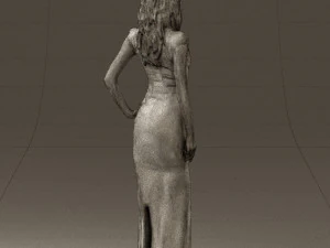 woman in long red dress 0535 3d print ready 3D Print Model