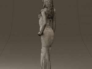 woman in long red dress 0535 3d print ready 3D 프린트 모델