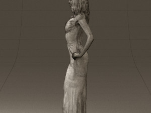 woman in long red dress 0535 3d print ready 3D 프린트 모델