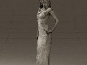 woman in long red dress 0535 3d print ready 3D 프린트 모델
