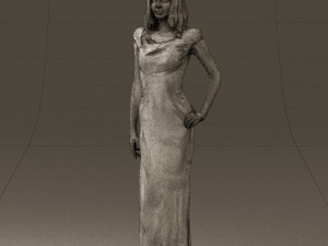 woman in long red dress 0535 3d print ready 3D 프린트 모델
