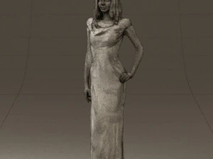 woman in long red dress 0535 3d print ready 3D Print Model
