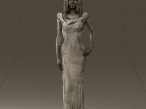 woman in long red dress 0535 3d print ready 3D 프린트 모델