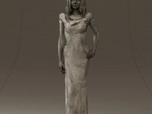 woman in long red dress 0535 3d print ready 3D Print Model