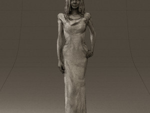 woman in long red dress 0535 3d print ready 3D 프린트 모델