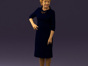 old woman in black silver crown 0555 3D Model