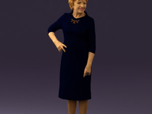 old woman in black silver crown 0555 Modelo 3D