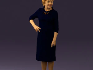 old woman in black silver crown 0555 3D Model