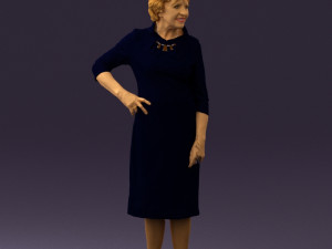 old woman in black silver crown 0555 Modelo 3D