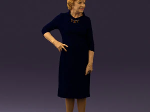 old woman in black silver crown 0555 3D Model