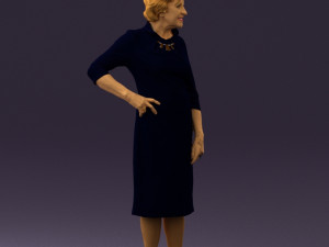 old woman in black silver crown 0555 Modelo 3D