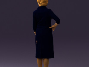 old woman in black silver crown 0555 Modelo 3D