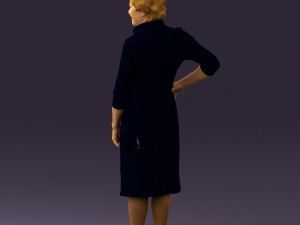 old woman in black silver crown 0555 Modelo 3D