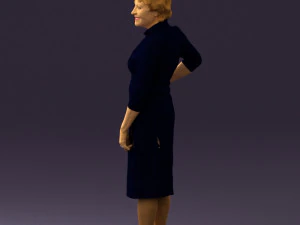 old woman in black silver crown 0555 3D Model