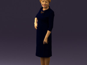 old woman in black silver crown 0555 Modelo 3D