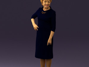 old woman in black silver crown 0555 Modelo 3D