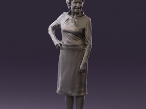old woman in black silver crown 0555 Modelo 3D