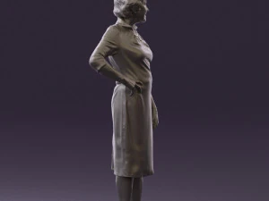 old woman in black silver crown 0555 3D Model