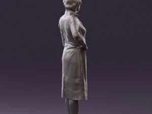 old woman in black silver crown 0555 3D Model
