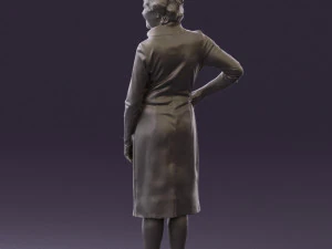 old woman in black silver crown 0555 3D Model