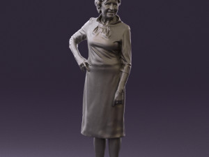 old woman in black silver crown 0555 Modelo 3D