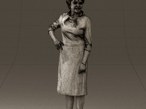 old woman in black silver crown 0555 Modelo 3D