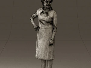 old woman in black silver crown 0555 3D Model