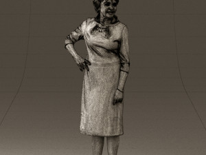 old woman in black silver crown 0555 Modelo 3D
