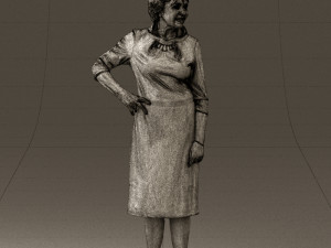 old woman in black silver crown 0555 Modelo 3D