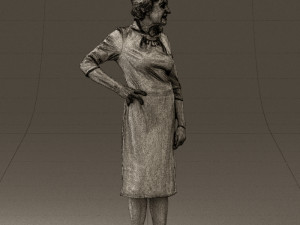 old woman in black silver crown 0555 Modelo 3D