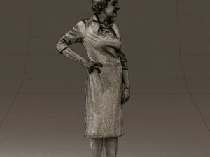old woman in black silver crown 0555 3D Model