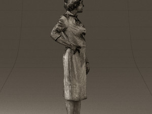 old woman in black silver crown 0555 Modelo 3D