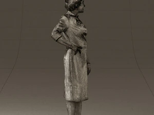 old woman in black silver crown 0555 3D Model