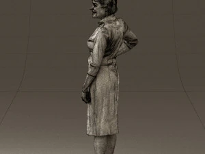 old woman in black silver crown 0555 3D Model
