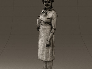 old woman in black silver crown 0555 Modelo 3D