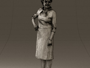 old woman in black silver crown 0555 Modelo 3D