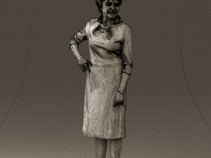old woman in black silver crown 0555 Modelo 3D