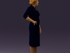 old woman in black silver crown 0555 3d print ready 3D 打印模型