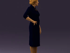 old woman in black silver crown 0555 3d print ready 3D Print Model