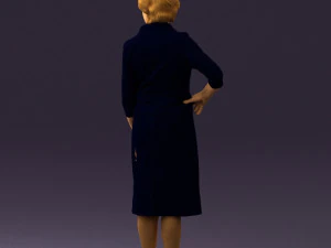 old woman in black silver crown 0555 3d print ready 3D Print Model