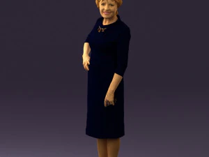 old woman in black silver crown 0555 3d print ready 3D Print Model