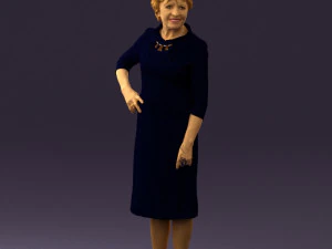 old woman in black silver crown 0555 3d print ready 3D Print Model