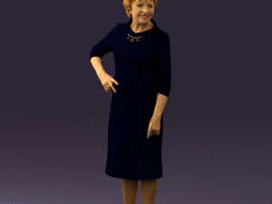old woman in black silver crown 0555 3d print ready 3D Print Model
