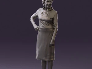 old woman in black silver crown 0555 3d print ready 3D Print Model