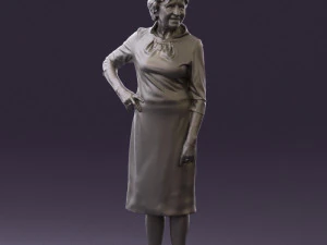 old woman in black silver crown 0555 3d print ready 3D Print Model