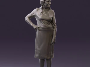 old woman in black silver crown 0555 3d print ready 3D Print Model